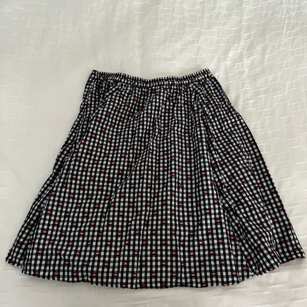 Maeve Navy and White Gingham Skirt